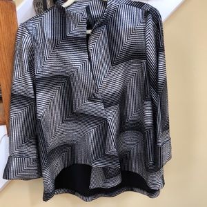 IC by Connie K jacket, size L, NWOT, black & silver, three quarter sleeves